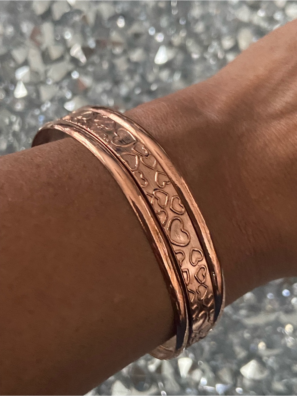 19 Cooper Rose-Tone Heart-Engraved Bangle Set
